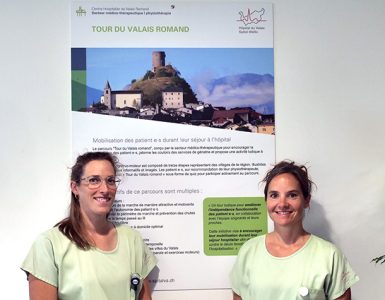 Parcours Tour du Valais romand - Estelle Mangin, physiothérapeute et Stéphanie Vaudan, cheffe physiothérapie du site de Martigny