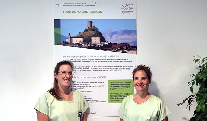 Parcours Tour du Valais romand - Estelle Mangin, physiothérapeute et Stéphanie Vaudan, cheffe physiothérapie du site de Martigny